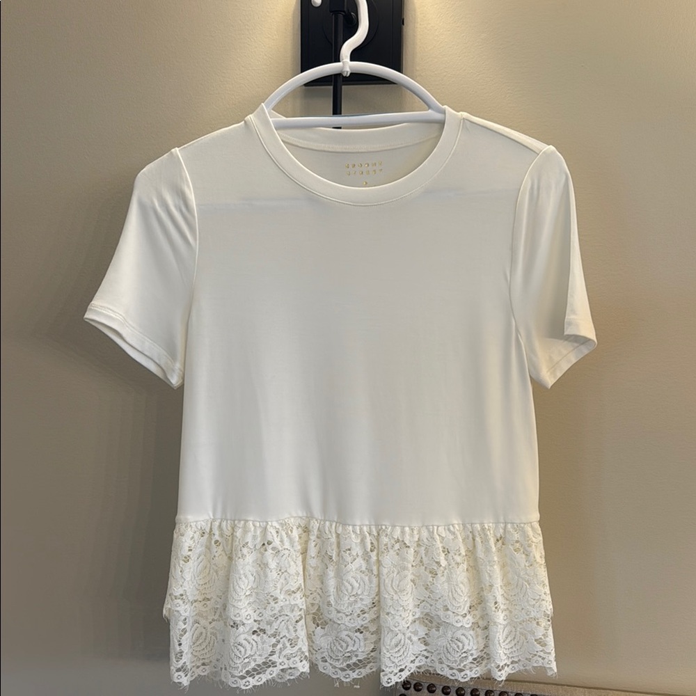 Kate Spade Broom Street White Top with Lace